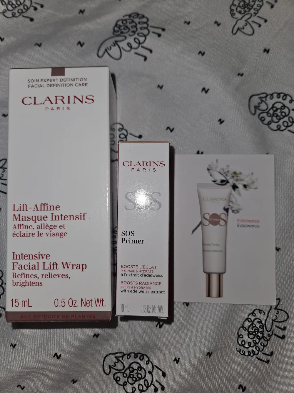 Clarins  Intensive Facial Lift Wrap & SOS Primer Set